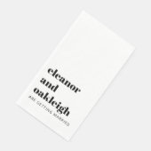 Fette Typografie Moderne Hochzeitsweißhintergründe Serviette (Ecke)