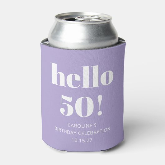 Fette Typografie Moderne Lavender Geburtstagsparty Dosenkühler (Kanne Vorderseite)