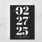 Fette Typografie Moderne Schwarz-Weiß-Foto-Hochzei Save The Date (Vorderseite)