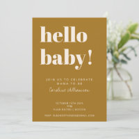 Fette Typografie Moderne Senfgold-Babyparty
