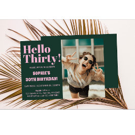 Fette Typografie Modernes 30. Geburtstags-Foto-Par Einladung