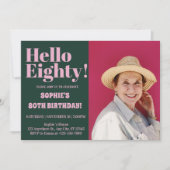 Fette Typografie Modernes Party des 80. Geburtstag Einladung (Vorderseite)