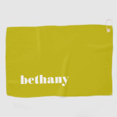 Fette Typografie-Monogramm Chartreuse Golfhandtuch (Horizontal)