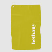 Fette Typografie-Monogramm Chartreuse Golfhandtuch (Vorderseite)