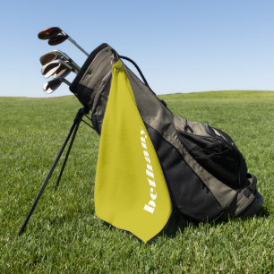 Fette Typografie-Monogramm Chartreuse Golfhandtuch