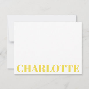 Fette Typografie Personalisierter gelber Name Mitteilungskarte