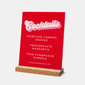 Fette Typografie Pink Red Groovy Wedding Cocktails Acrylschild (Winkel)