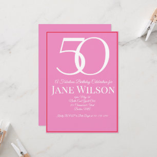 Fette Typografie Rosa 50 und Fabelhaftes Geburtsta Einladung