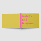 Fette Typografie Rosa Chartreuse Gelbe Hochzeit Gästebuch (Voll)