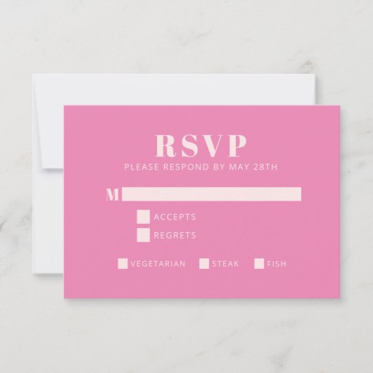 Fette Typografie Rosa und Blüte Moderne Bat Mitzva RSVP Karte (Vorderseite)