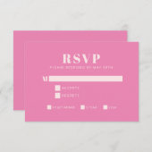 Fette Typografie Rosa und Blüte Moderne Bat Mitzva RSVP Karte (Vorne/Hinten)