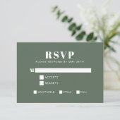 Fette Typografie Rosa und Grünes Bat Mitzvah RSVP Karte (Stehend Vorderseite)