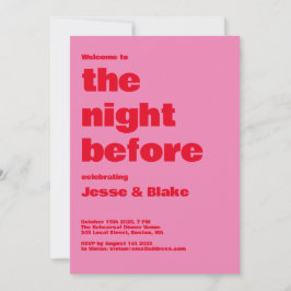 Fette Typografie, rosa und rote Hochzeit Einladung