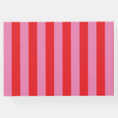 Fette Typografie, rosa und rote Hochzeit Gästebuch (Rückseite)