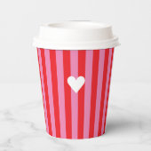 Fette Typografie, rosa und rote Hochzeit Pappbecher (Rückseite)