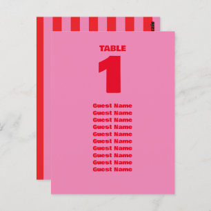 Fette Typografie, rosa und rote Hochzeitszeichen Postkarte