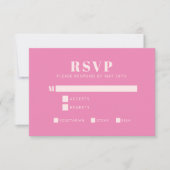 Fette Typografie Rosa und roter moderner Bat Mitzv RSVP Karte (Vorderseite)