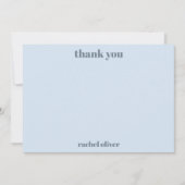 Fette Typografie Sanftes Blau Moderne Bat Mitzvah Dankeskarte (Vorderseite)