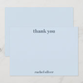 Fette Typografie Sanftes Blau Moderne Bat Mitzvah Dankeskarte (Vorne/Hinten)