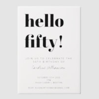 Fette Typografie Weiße Moderne 50. Geburtstagsfeie