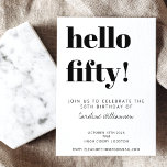 Fette Typografie White Modern 50. Geburtstagsparty Einladung<br><div class="desc">Kühne Typografie Moderne 50. Geburtstagsparty Einladung in Weiß. - der gesamte Text ist editierbar,  sodass er für jedes Alter verwendet werden kann.</div>