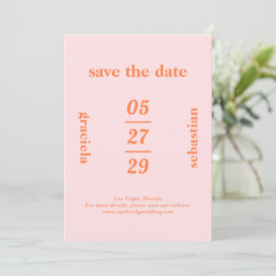 Fette typografische Regenbogen-Sherbet-Hochzeit Save The Date