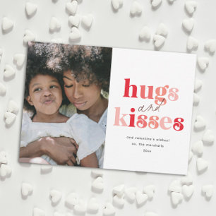 Fette Umarmungen und Küsse Foto Valentinstag Feiertagskarte