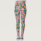 Fette Umriss-Rose Liebe Leggings (Vorderseite)
