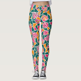 Fette Umriss-Rose Liebe Leggings