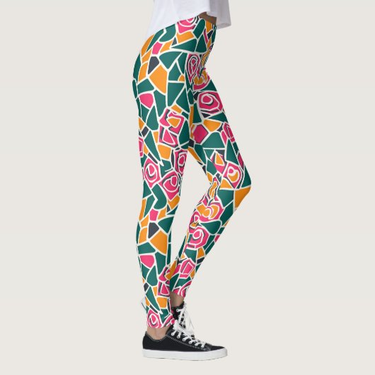Fette Umriss-Rose Liebe Leggings (Rechts)
