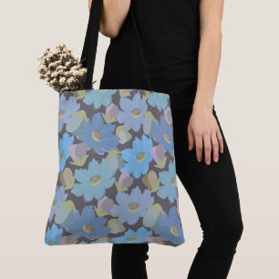 Fette und blaue Kosmosblumen Tasche