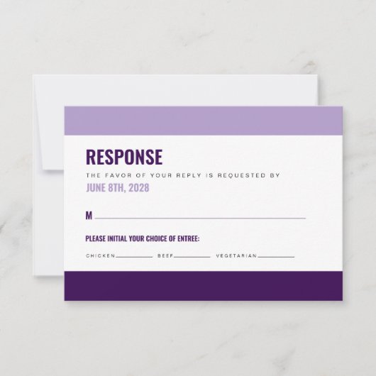 Fette und farbige RSVP-Karte RSVP Karte (Vorderseite)