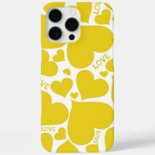 Fette und helle gelbe Herzen der Liebe iPhone 16 Pro Max Hülle