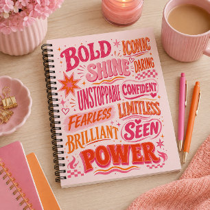 Fette und unaufhaltsame Retro-Inspirations-Typogra Notizblock