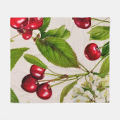 Fette Vintage-Kirschen Fleecedecke (Vorderseite (Horizontal))