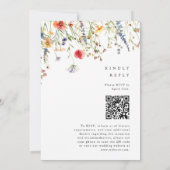 Fette Wasserfarbe-Frühlings-Wildblumen-QR-Code-Hoc Einladung (Rückseite)