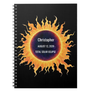Fette Wasserfarbe Totale Sonnenfinsternis 2026 Nam Notizblock
