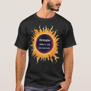 Fette Wasserfarbe Totale Sonnenfinsternis 2026 Nam T-Shirt