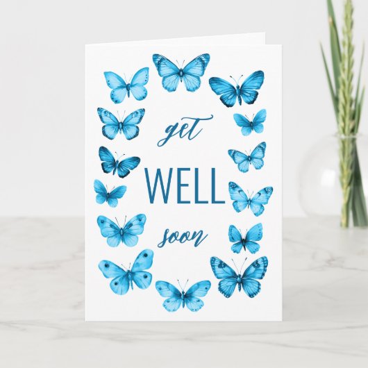 Fette Wasserfarbenschmetterlinge werden BALD GUT G Karte (Vorderseite)