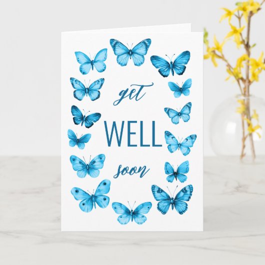 Fette Wasserfarbenschmetterlinge werden BALD GUT G Karte (Gelbe Blume)