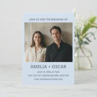Fette weiche blaue Foto-Moderne-Hochzeitstypografi