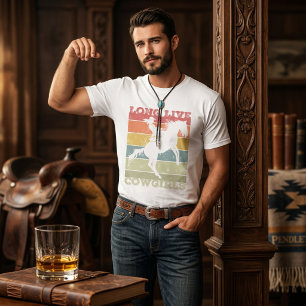Fette Western-Grafik Cowgirl reitet Pferd Rodeo T-Shirt