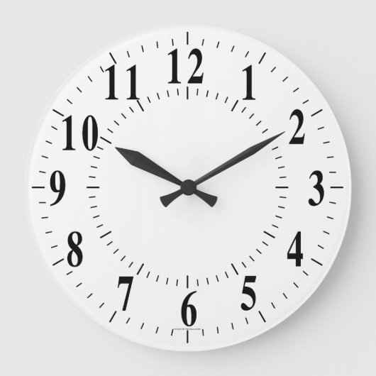 Fette Zahlen mit Führungslinien Große Wanduhr (Vorderseite)