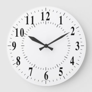 Fette Zahlen mit Hilfslinien Große Wanduhr