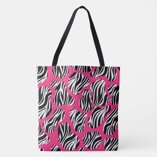 Fette Zebra-Streifen-Abstraktion Tasche (Vorderseite)