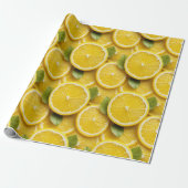 Fette Zitronenscheibe Glänzendes Geschenk Geschenkpapier (Ungerollt)