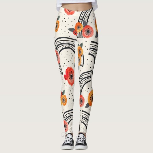 Fette Zitronenscheibenstreifen (2) Leggings (Vorderseite)