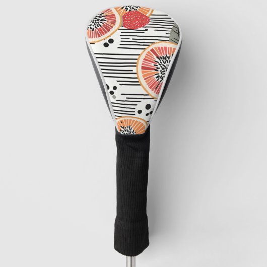 Fette Zitronenscheibenstreifen (3) Golf Headcover (Vorderseite)