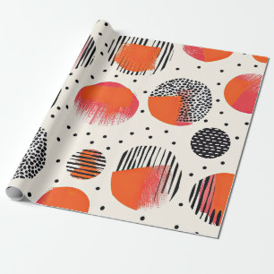 Fette Zitronenscheibenstreifen (4) Geschenkpapier