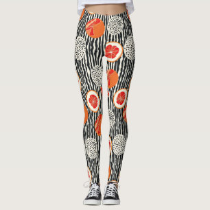 Fette Zitronenscheibenstreifen (6) Leggings
